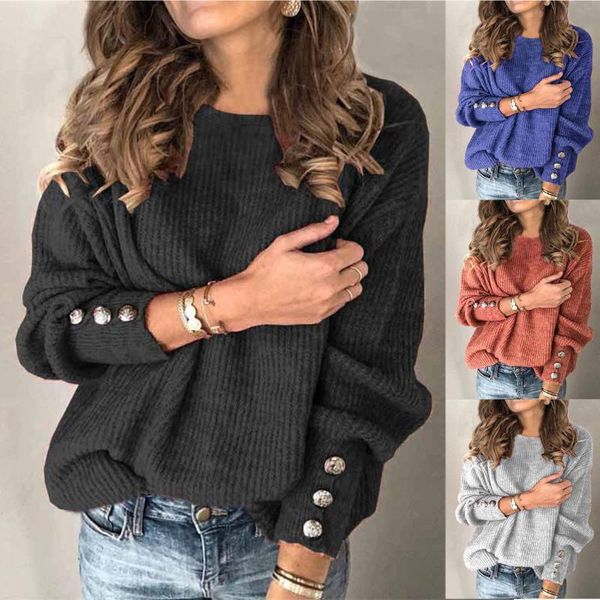women's sweaters women fashion sweater pullovers solid button sleeve o-neck casual loose autumn winter warm knitted pullover femme, White;black
women's sweaters women fashion sweater pullovers solid button sleeve o-neck casual loose autumn winter warm knitted pullover femme, White;black