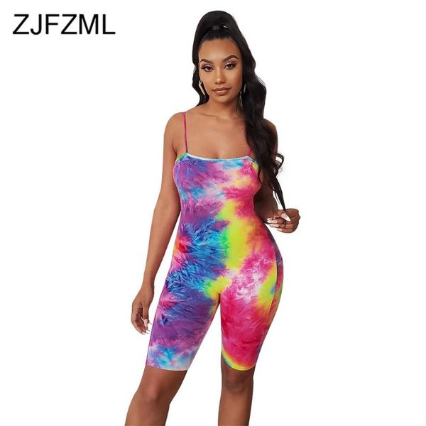 tie dye print playsuit off shoulder spaghetti strap backless scoop neck romper skinny high waist elastic knee length outfit women's jum, Black;white 
tie dye print playsuit off shoulder spaghetti strap backless scoop neck romper skinny high waist elastic knee length outfit women's jum, Black;white