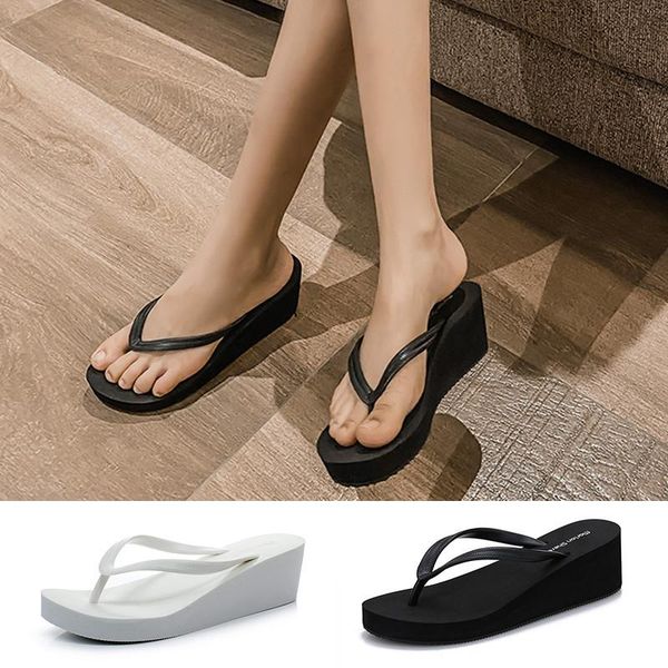 slippers thick bottom flip flops women summer wedges shoes high heel non slip footwear platform woman beach plus size 41, Black
slippers thick bottom flip flops women summer wedges shoes high heel non slip footwear platform woman beach plus size 41, Black