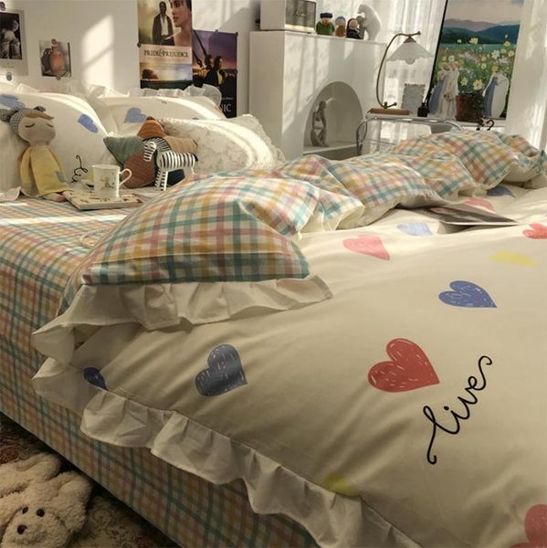 bedding sets sweet heart plaid set kid teen adult,fashion cute cotton twin full home textile bed sheet pillow case quilt cover
bedding sets sweet heart plaid set kid teen adult,fashion cute cotton twin full home textile bed sheet pillow case quilt cover