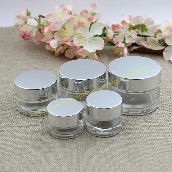 storage bottles & jars 5g 10g 15g 20g 30g 50g clear glass jar shiny silver lid, cosmetic eye cream can mask pot facial lotion tin sample con
storage bottles & jars 5g 10g 15g 20g 30g 50g clear glass jar shiny silver lid, cosmetic eye cream can mask pot facial lotion tin sample con