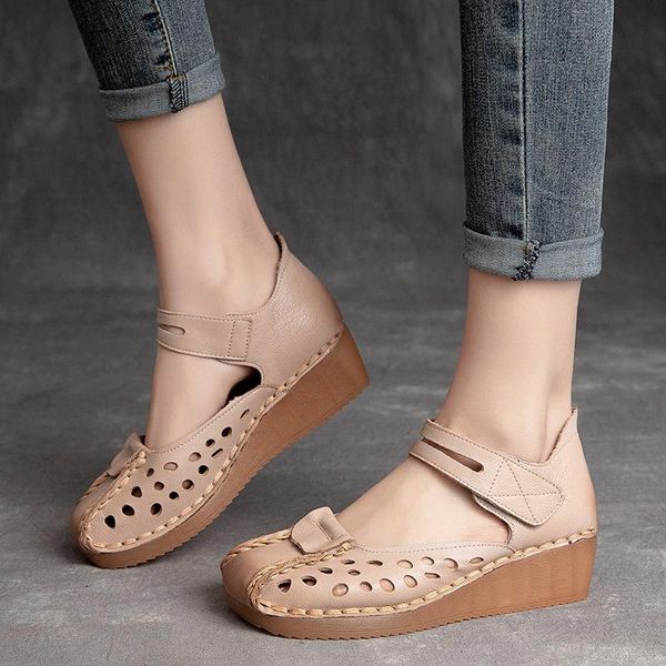 sandals summer retro slope women shoes non-slip wear-resistant comfortable cow leather platform for, Black
sandals summer retro slope women shoes non-slip wear-resistant comfortable cow leather platform for, Black