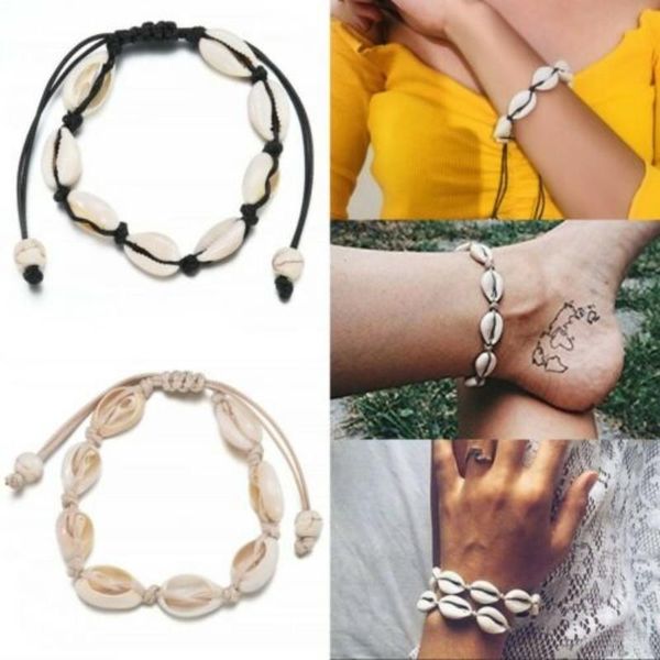 natural sea cowrie shell bracelet for women handmade braided cord foot chain anklet bracelets beach jewelry charm, Golden;silver
natural sea cowrie shell bracelet for women handmade braided cord foot chain anklet bracelets beach jewelry charm, Golden;silver