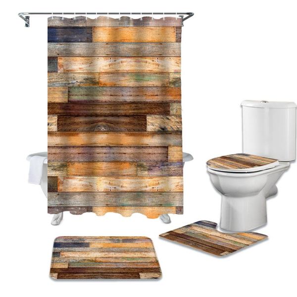 vintage wood texture bathroom set durable fabric waterproof shower curtain rug carpet toilet lid cover bath mat curtains
vintage wood texture bathroom set durable fabric waterproof shower curtain rug carpet toilet lid cover bath mat curtains