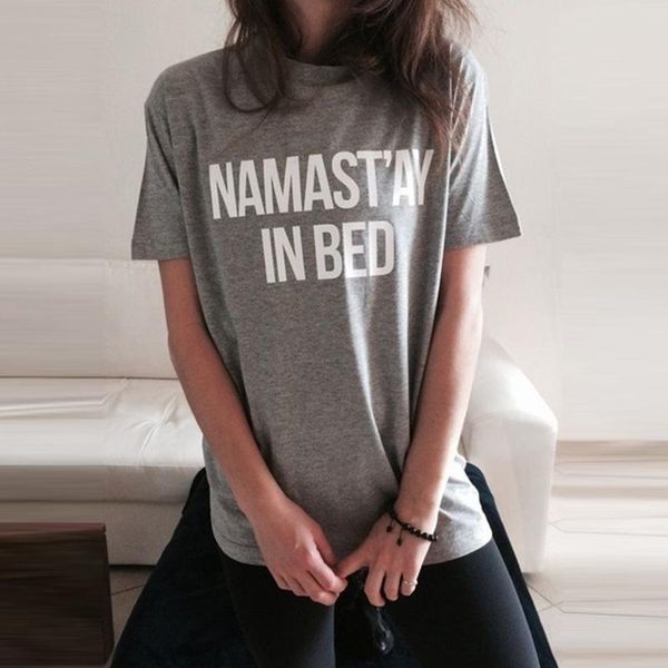women's blouses & shirts plus size 4xl cotton blouse namastay in bed funny letter print t women fitness clothe tees graphic, White
women's blouses & shirts plus size 4xl cotton blouse namastay in bed funny letter print t women fitness clothe tees graphic, White