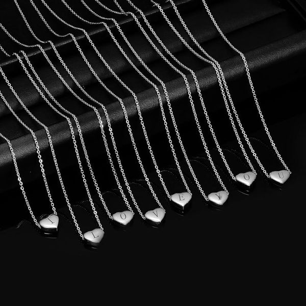 pendant necklaces 1pc letter heart pendants chains necklace 304 stainless steel silver color fashion jewelry for women birthday gift 45cm
pendant necklaces 1pc letter heart pendants chains necklace 304 stainless steel silver color fashion jewelry for women birthday gift 45cm