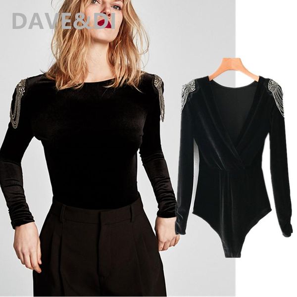 women's jumpsuits & rompers dave&di 2021 bodysuits women england style high street vintage velvet beads shoulder badge sheath v-neck, Black;white
women's jumpsuits & rompers dave&di 2021 bodysuits women england style high street vintage velvet beads shoulder badge sheath v-neck, Black;white