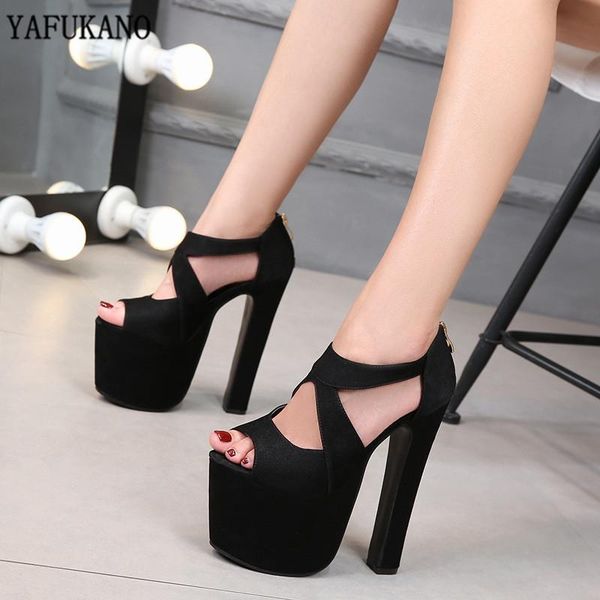 dress shoes 17cm square heel women's super high platform sandals stage performance heels female pumps, Black
dress shoes 17cm square heel women's super high platform sandals stage performance heels female pumps, Black