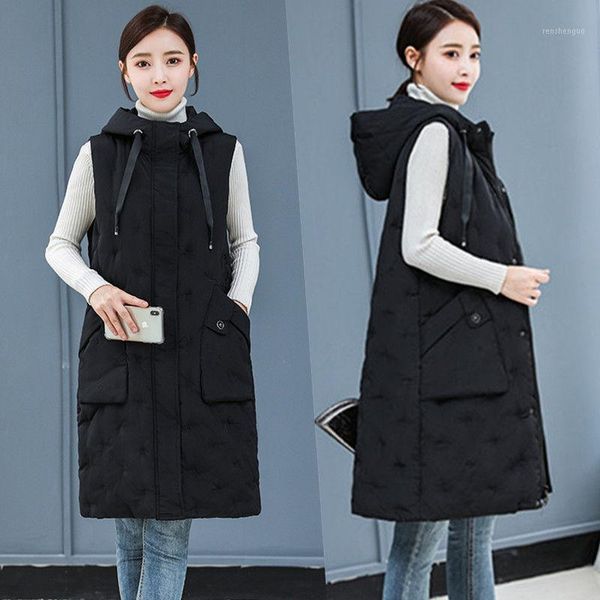 women's vests autumn winter 2021 women cotton padded waistcoat female mid-length loose vest coat ladies casual sleeveless jacket z980, Black;white
women's vests autumn winter 2021 women cotton padded waistcoat female mid-length loose vest coat ladies casual sleeveless jacket z980, Black;white