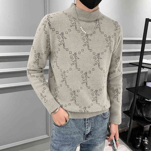jacquard men's knitted 2021 autumn winter casual half high collar sweater men slim fit warm street wear knitwear, Black
jacquard men's knitted 2021 autumn winter casual half high collar sweater men slim fit warm street wear knitwear, Black