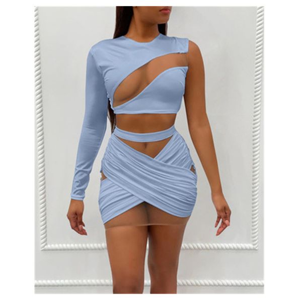 womens casual two piece dress fashion trend one-shoulder long sleeves cross skirts sets designer summer female mesh splicing skinny suits, White
womens casual two piece dress fashion trend one-shoulder long sleeves cross skirts sets designer summer female mesh splicing skinny suits, White
