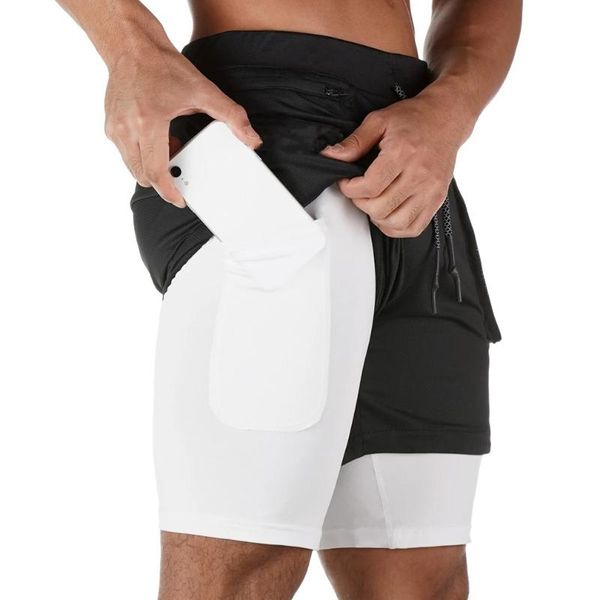 men 2 in 1 running shorts jogging gym fitness training quick dry beach short pants male summer sports workout bottoms clothing men's, White;black
men 2 in 1 running shorts jogging gym fitness training quick dry beach short pants male summer sports workout bottoms clothing men's, White;black