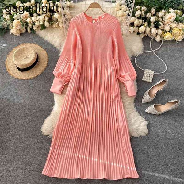 elegant soft chiffon women maxi party dress puff sleeve o neck spring loose pleated dresses back lace up vestidos 210601, Black;gray
elegant soft chiffon women maxi party dress puff sleeve o neck spring loose pleated dresses back lace up vestidos 210601, Black;gray