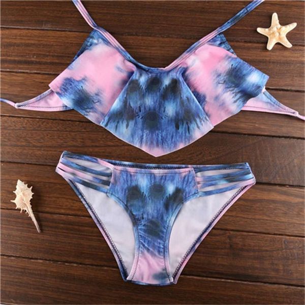 bikini swimsuit women's printed triangl swimwear, White;black
