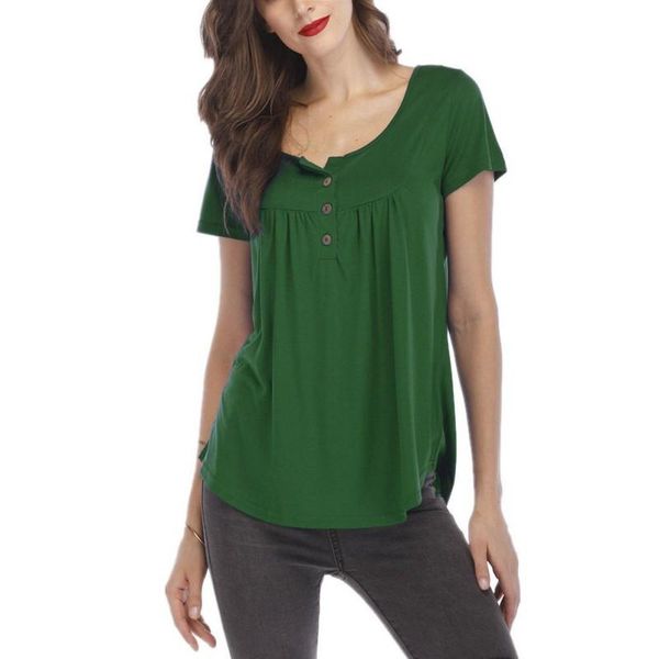 women's t-shirt etosell women button t-shirts fashion round neck loose female summer short-sleeved casual long, White
women's t-shirt etosell women button t-shirts fashion round neck loose female summer short-sleeved casual long, White