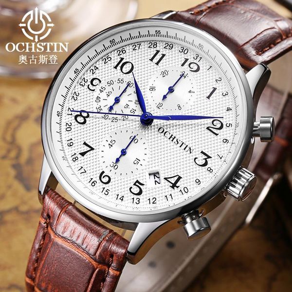 wristwatches ochstin style men's sports genuine leather quartz watches luxury male business military army wristwatch relogio masculino, Slivery;brown
wristwatches ochstin style men's sports genuine leather quartz watches luxury male business military army wristwatch relogio masculino, Slivery;brown
