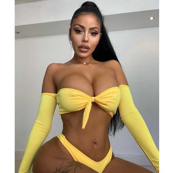 bikini off shoulder swimwear women long sleeve swimsuit female bow-knot push up bathing suits beach wear swimming suit women's, White;black
bikini off shoulder swimwear women long sleeve swimsuit female bow-knot push up bathing suits beach wear swimming suit women's, White;black