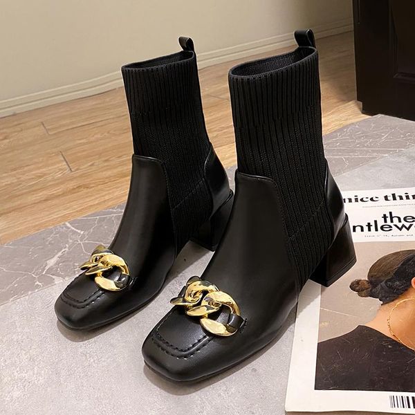 boots ladies autumn ankle short stretch women fashion square toe med heels shoes female 2021 slip on sock, Black
boots ladies autumn ankle short stretch women fashion square toe med heels shoes female 2021 slip on sock, Black