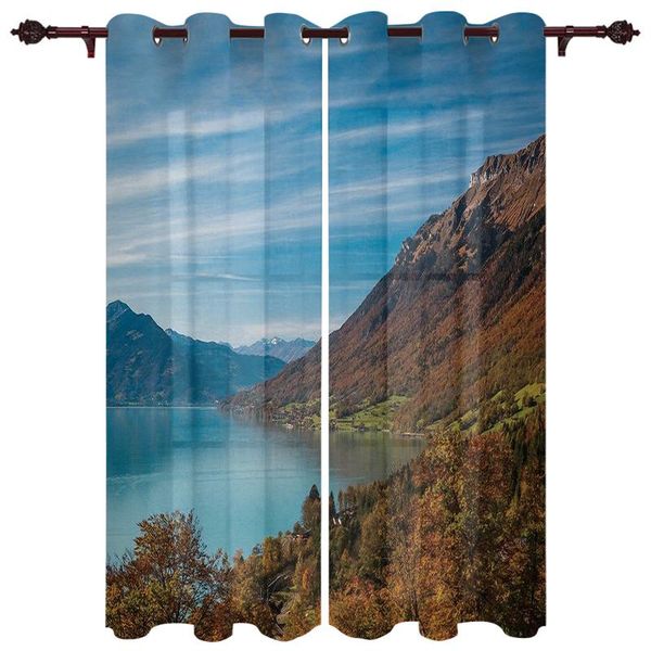 window curtains mountains lake calm living room closet kitchen bedroom translucent cotton and linen curtain & drapes 
window curtains mountains lake calm living room closet kitchen bedroom translucent cotton and linen curtain & drapes