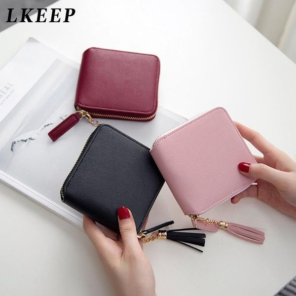wallets 2021 fashion pu leather wallet short zipper card girl tassel purses mini cute bags square small coin, Red;black
wallets 2021 fashion pu leather wallet short zipper card girl tassel purses mini cute bags square small coin, Red;black