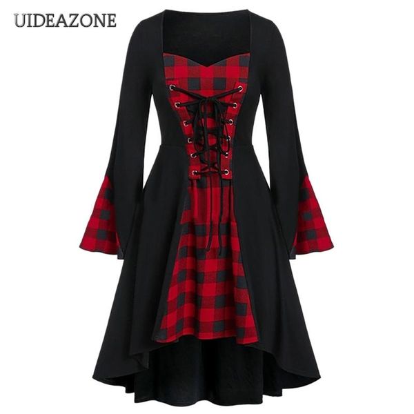 casual dresses vintage bandage gothic women dress drawstring plaid patchwork flare sleeve goth ladies a line 2021 spring autumn cosplay, Black;gray
casual dresses vintage bandage gothic women dress drawstring plaid patchwork flare sleeve goth ladies a line 2021 spring autumn cosplay, Black;gray