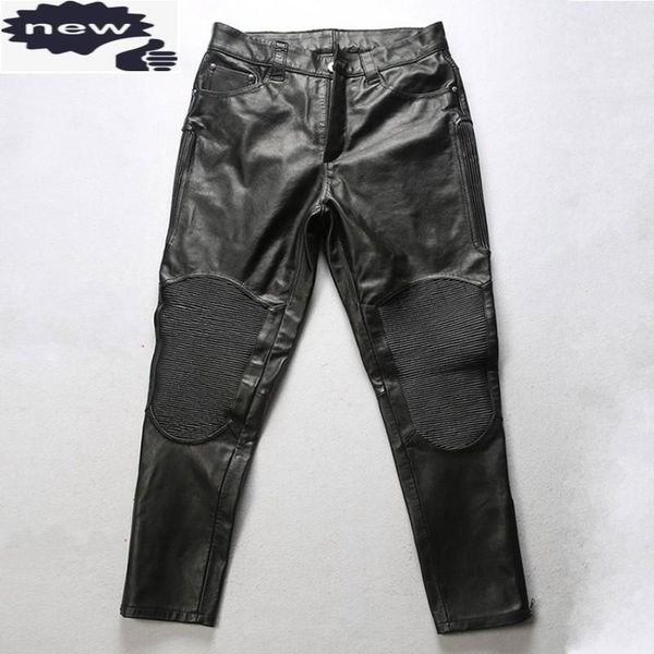 spring autumn biker genuine leather mens patchwork slim fit elastic straight casual quality horse skin men pants men's, Black
spring autumn biker genuine leather mens patchwork slim fit elastic straight casual quality horse skin men pants men's, Black
