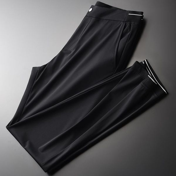 men's pants summer thin mens luxury elastic fabric casual trousers plus size 3xl 4xl hight quality slim fit man, Black
men's pants summer thin mens luxury elastic fabric casual trousers plus size 3xl 4xl hight quality slim fit man, Black