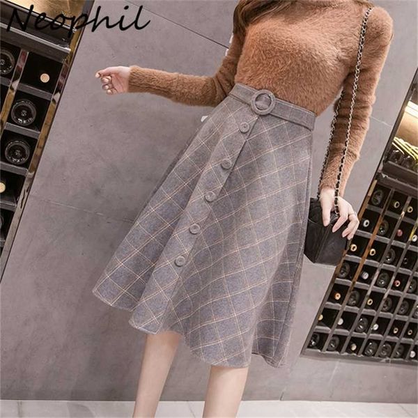neophil winter woolen plaid skirt knee length ball gown button sashes high waist flare england falda s9223 211214, Black
neophil winter woolen plaid skirt knee length ball gown button sashes high waist flare england falda s9223 211214, Black