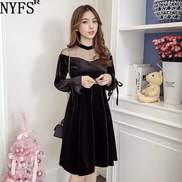 casual dresses nyfs 2021 autumn vintage golden velvet long sleeve woman dress vestido de mujer robe elbise french for women, Black;gray
casual dresses nyfs 2021 autumn vintage golden velvet long sleeve woman dress vestido de mujer robe elbise french for women, Black;gray