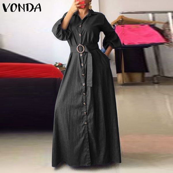 dresses women elegant casual lantern sleeve turn-down collar party maxi long dress 2021 vonda a-line sundress bohemian vestido, Black;gray
dresses women elegant casual lantern sleeve turn-down collar party maxi long dress 2021 vonda a-line sundress bohemian vestido, Black;gray