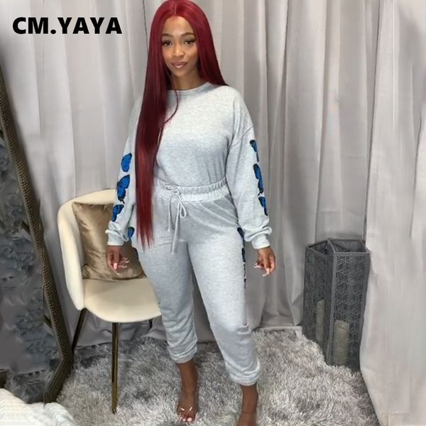 active butterfly print two 2piece set for women fall winter fitness outfit crewne + jogger pants sporty trasuitby air, White
active butterfly print two 2piece set for women fall winter fitness outfit crewne + jogger pants sporty trasuitby air, White
