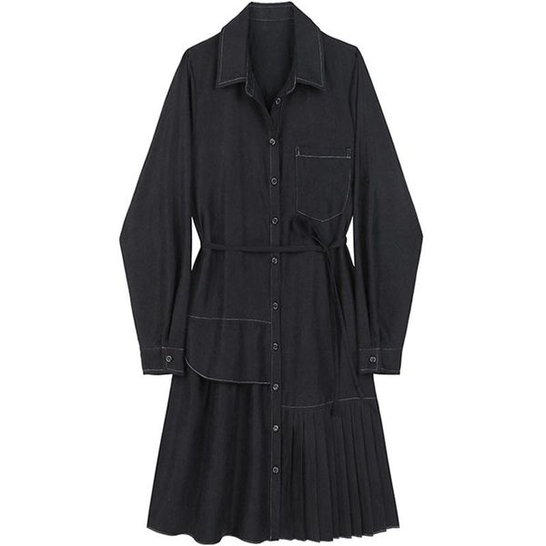 casual dresses 2021 design college style turn down collar shirt a line mid calf solid pleated for women u094, Black;gray
casual dresses 2021 design college style turn down collar shirt a line mid calf solid pleated for women u094, Black;gray