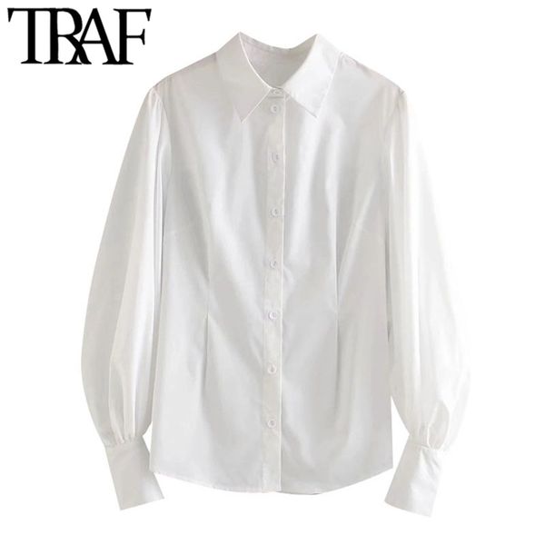 women fashion button-up white blouses vintage lapel collar puff sleeve female shirts blusas chic 210507
women fashion button-up white blouses vintage lapel collar puff sleeve female shirts blusas chic 210507