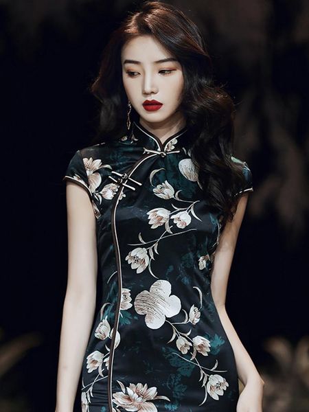 ethnic clothing satin floral printed short cheongsams slim slit chinese dress vintage mandarin collar qipao women evening party prom go, Red
ethnic clothing satin floral printed short cheongsams slim slit chinese dress vintage mandarin collar qipao women evening party prom go, Red