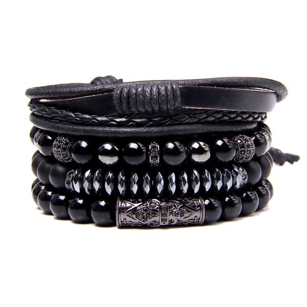 fashion men bracelets set black onyx stone faceted hematite beads bracelet homme jewelry handmade adjustable leather bangle
fashion men bracelets set black onyx stone faceted hematite beads bracelet homme jewelry handmade adjustable leather bangle