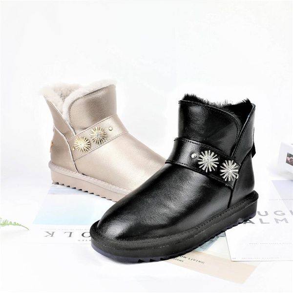 boots enplei winter genuine leather women snow cowhide short ankle woman wool fur waterproof warm shoes size 35-40, Black
boots enplei winter genuine leather women snow cowhide short ankle woman wool fur waterproof warm shoes size 35-40, Black