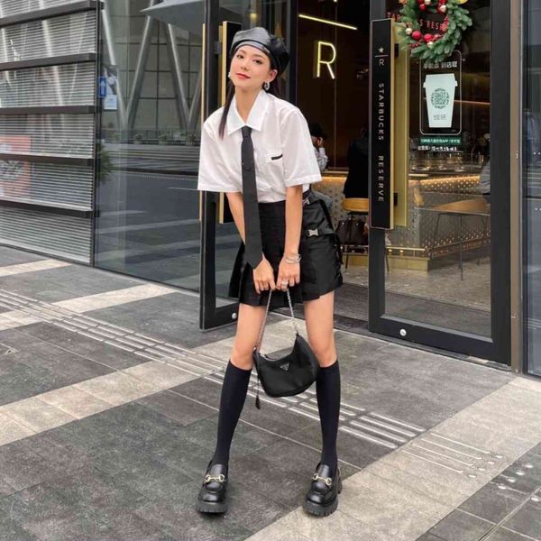 21 spring summer new triangle yang mi same tie shirt short sleeve t-shirt fashion men and women net red, White
21 spring summer new triangle yang mi same tie shirt short sleeve t-shirt fashion men and women net red, White