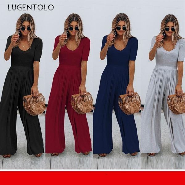 women's jumpsuits & rompers lugentolo jumpsuit explosion style fashion solid color short sleeve casual wide leg loose trendy, Black;white
women's jumpsuits & rompers lugentolo jumpsuit explosion style fashion solid color short sleeve casual wide leg loose trendy, Black;white