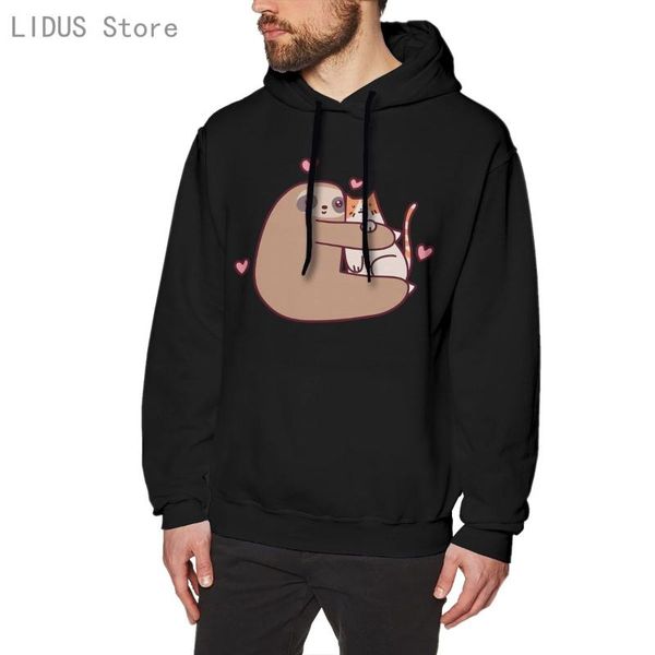 men's hoodies & sweatshirts sloth loves cat hoodie harajuku creativity streetwear, Black
men's hoodies & sweatshirts sloth loves cat hoodie harajuku creativity streetwear, Black