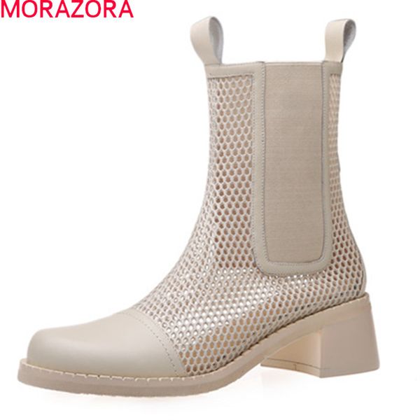 morazora arrival women boots genuine leather summer boots med heels round toe black white color ankle boots 210506
morazora arrival women boots genuine leather summer boots med heels round toe black white color ankle boots 210506