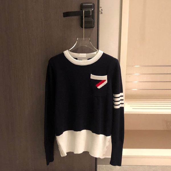 men's and women's () 21sstb new autumn winter color contrast splicing four bar long sleeve pullover knitted 08261, White;black
men's and women's () 21sstb new autumn winter color contrast splicing four bar long sleeve pullover knitted 08261, White;black