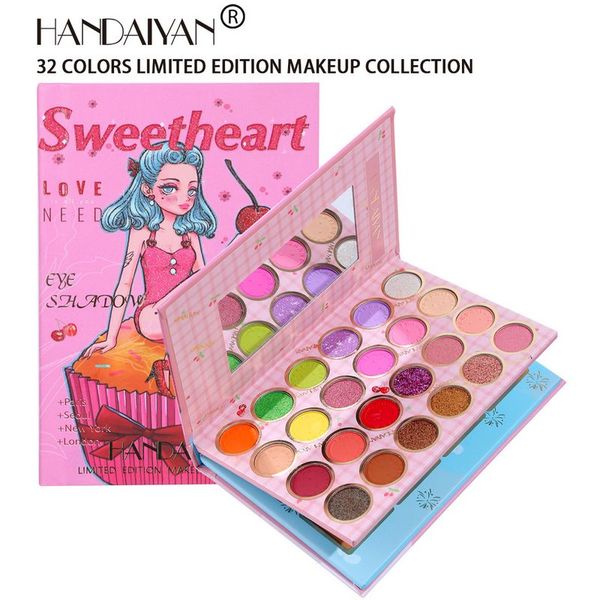 handaiyan 32 colors shimmer matte eye shadow palette highlight blush eye makeup set 
handaiyan 32 colors shimmer matte eye shadow palette highlight blush eye makeup set