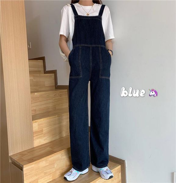 women's jeans 2021 autumn korean style female students straight denim overalls plus size wide-legged jumpsuits women rompers, Blue
women's jeans 2021 autumn korean style female students straight denim overalls plus size wide-legged jumpsuits women rompers, Blue