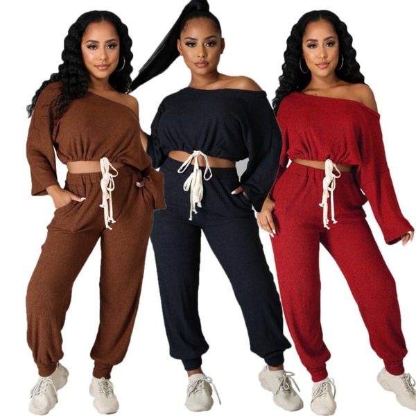 women's two piece pants somoshein skew collar casual sets long sleeve crop elastic solid color ensemble femme fall clothes for wome, White
women's two piece pants somoshein skew collar casual sets long sleeve crop elastic solid color ensemble femme fall clothes for wome, White