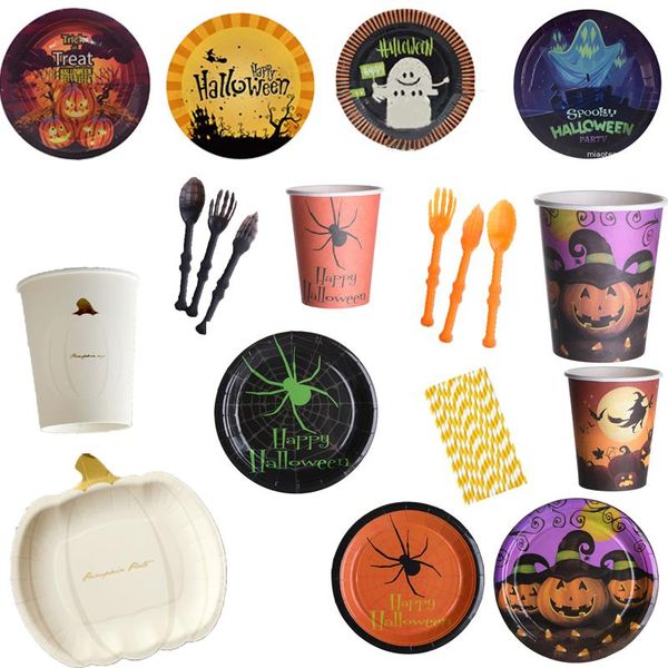 party decoration 10pcs halloween paper dish fork knife spoon straw tablewear pumpkin witch ghost plate carnival dinner birthday holiday
party decoration 10pcs halloween paper dish fork knife spoon straw tablewear pumpkin witch ghost plate carnival dinner birthday holiday