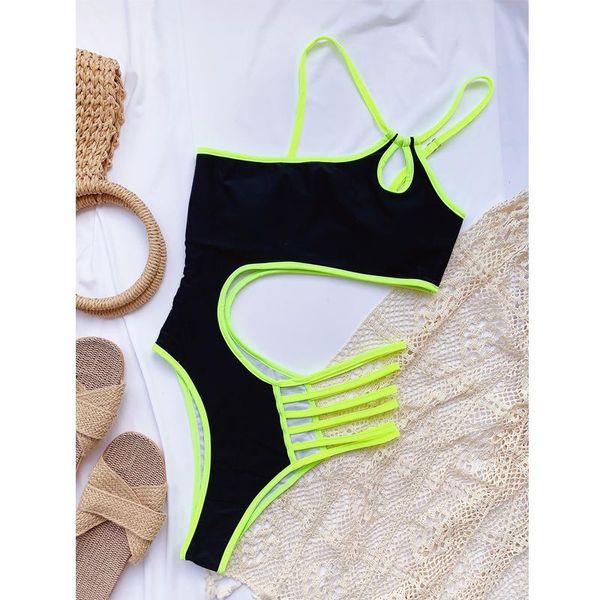 one-piece suits high waist beachwear bikini green black stitching ladies hollow swimming suit women swimwear 1 shoulder swimsuit 2021
one-piece suits high waist beachwear bikini green black stitching ladies hollow swimming suit women swimwear 1 shoulder swimsuit 2021