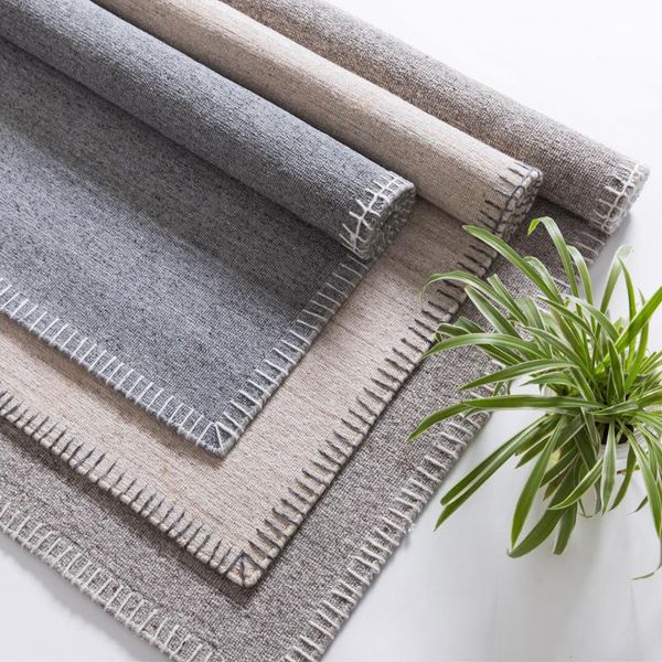 carpets nordic plain simple hand-woven wool carpet home living room light luxury japanese summer