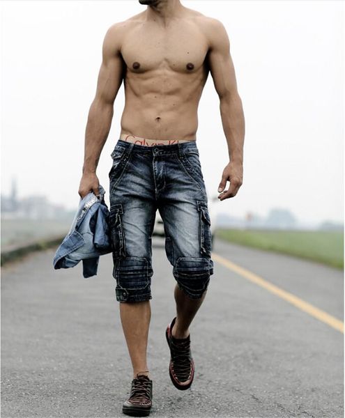men's jeans fashion summer mens retro cargo denim shorts vintage acid washed faded multi-pockets military style biker short men, Blue
men's jeans fashion summer mens retro cargo denim shorts vintage acid washed faded multi-pockets military style biker short men, Blue