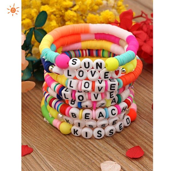 beaded, strands colorful soft pottery letters beaded bracelet bohemia ethnic beach women strand bracelets pulseras african multicolor jewelr, Black
beaded, strands colorful soft pottery letters beaded bracelet bohemia ethnic beach women strand bracelets pulseras african multicolor jewelr, Black