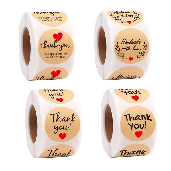 gift wrap 500pcs roll vintage handmade thank you stickers round kraft sealing labels for xmas card envelope box business packaging
gift wrap 500pcs roll vintage handmade thank you stickers round kraft sealing labels for xmas card envelope box business packaging